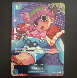 Namco One Piece CCG Perona OP01-077 Romance Dawn Uncommon Foil Box Topper EN - Image 1
