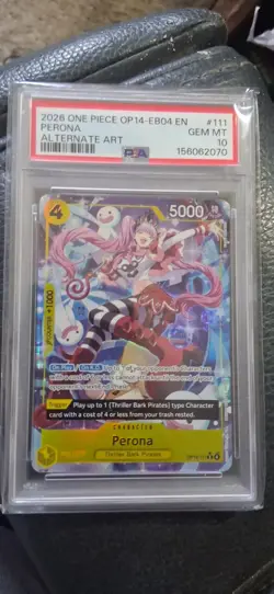 2026 ONE PIECE OP14-EB04-THE AZURE SEA'S SEVEN #111 PERONA ALTERNATE ART PSA 10 - Image 4
