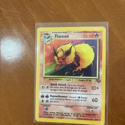 Flareon 3/64 Jungle Set Holo Near Mint Pokemon Card NM - Image 2