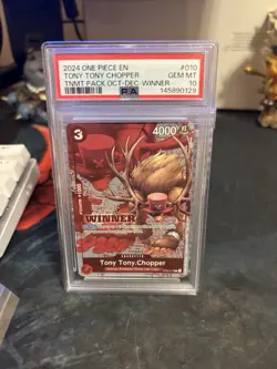 Bandai One Piece CCG Tony Tony.Chopper Promo Holo Winner EN OP04-010 PSA 10 - Image 1