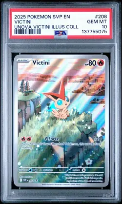 2025 POKEMON SVP PROMO UNOVA VICTINI ILLUSTRATION COLLECTION #208 VICTINI PSA 10 - Image 1