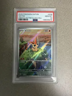 2025 POKEMON UNOVA VICTINI ILLUSTRATION COLLECTION PROMO #208 VICTINI PSA 10! - Image 1