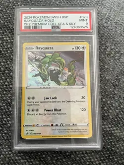 2024 Pokemon SWSH029 Promo Crown Zenith Premium Collection Rayquaza Holo PSA 9 - Image 1
