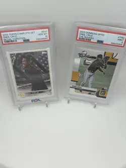 Oneil Cruz 2022 Rookie 2-Card PSA Lot Topps #537 + Donruss Optic TR2 - Image 1