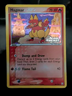 Magmar 44/109 EX Team Rocket Returns Pokemon Reverse Holo Stamp -LP - Image 1