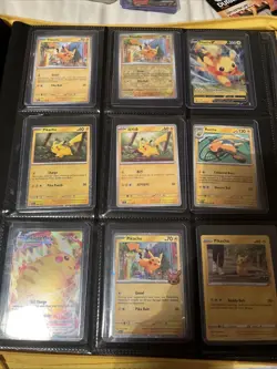 Pokemon Pikachu 9 Different Pikachu Card Bundle - Image 1
