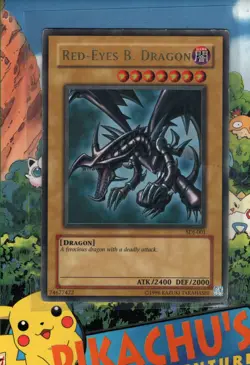 Yugioh! TCG Red-Eyes B. Dragon Ultra Rare SDJ-001 Heavy Played - Image 1