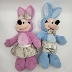 LOT DISNEY Store Mickey Minnie Mouse Bunny Plush Easter Set Soft Stuffed Animal - Image 1