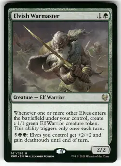 Elvish Warmaster 167 Rare Kaldheim Magic: The Gathering Near Mint - Image 1