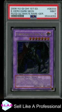 E-HERO DARK NEOS POTD-ULTIMATE RARE-GER. YU-GI-OH! POTD 2006 DE033 PSA 9 - Image 1