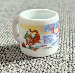Disney Winnie the Pooh Snow Scene Miniature Porcelain Cup Mug Tiny Small RARE - Image 3