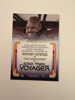 Star Trek Voyager Archives & Inscriptions Googy Gress As The Overlooker RARE 1/1 - Image 2