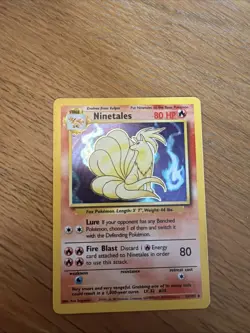 Pokemon TCG Ninetales Holo Rare Card Base Set 12/102, 1999 - Image 1