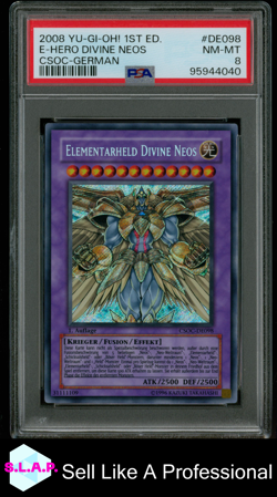 E-HERO DIVINE NEOS CSOC-GER YU-GI-OH! CSOC-CROSSROADS OF CHAOS 2008 DE098 PSA 8 - Image 1