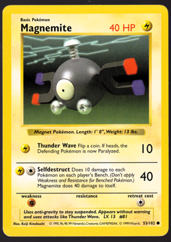 Magnemite Shadowless 53/102 Base Set Pokemon TCG Card 1999 LP - Image 1