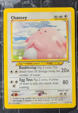 Pokemon Chansey 31/105 Neo Destiny Uncommon Regular 2000 90 HP English TCG Card - Image 1