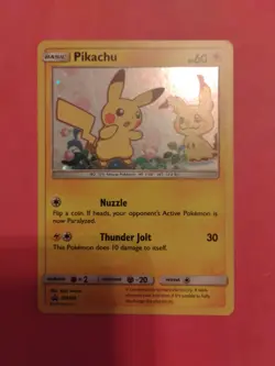 Pikachu Pokemon Card PROMO SM162 Holo Saya Tsuruta See Pics Nm- - Image 2