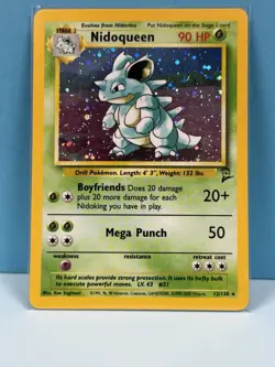 Pokemon TCG Nidoqueen Base Set 2 Holo Unlimited Holo Rare Card 12/130 Mint / NM - Image 1