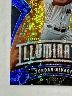 2020 Panini Prizm Illumination Yordan Alvarez Quick Pitch Blue Donut Prizm /199 - Image 3