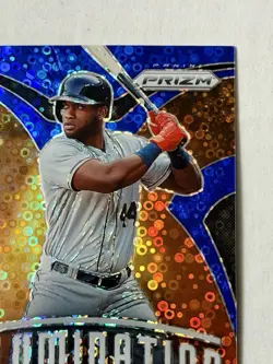 2020 Panini Prizm Illumination Yordan Alvarez Quick Pitch Blue Donut Prizm /199 - Image 5