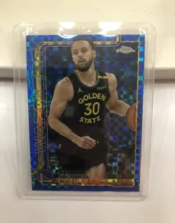 Topps Chrome 2024-25 Blue X-Fractor Stephen Curry Warriors #201 Basketball - Image 1