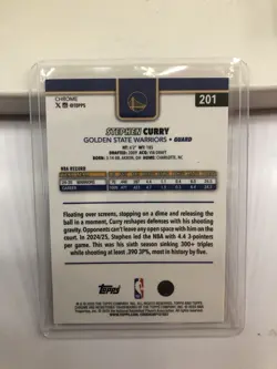 Topps Chrome 2024-25 Blue X-Fractor Stephen Curry Warriors #201 Basketball - Image 2