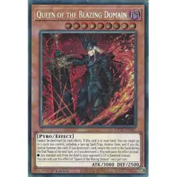 YUGIOH MP25-EN147 Queen of the Blazing Domain Prismatic Secret Rare 1st Edition - Image 1