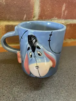 Eeyore 3D Blue Large Coffee Mug Ceramic Cup Disney Store Winnie the Pooh - Image 1