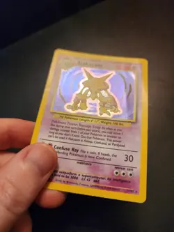 Alakazam 1/102 Pokemon Base Set Unlimited Holo MP Moderately/HP Heavily Played - Image 2
