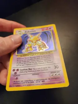 Alakazam 1/102 Pokemon Base Set Unlimited Holo MP Moderately/HP Heavily Played - Image 4