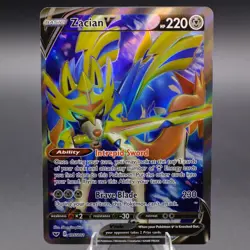 Zacian V (Full Art) 195/202 Ultra Rare SWSH01: Sword & Shield Base Set Pokemon T - Image 1