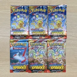 Pokemon Scarlet & Violet Surging Sparks Booster Packs Lot of 6 English TCG - Image 1
