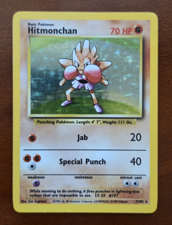 Pokemon Hitmonchan Base Set Holo 7/102 Holo Rare 70 HP English 1999 WOTC - Image 1
