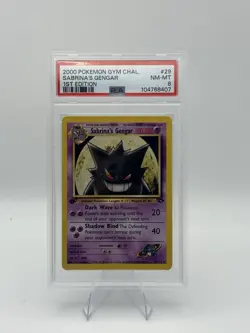 Pokemon TCG Sabrina's Gengar Gym Challenge 29/132 1st Ed Non-Holo 2000 ENG PSA 8 - Image 1
