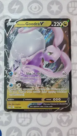 Pokemon TCG Hisuian Goodra V Sword & Shield - Lost Origin 135/196 - NM - Image 1