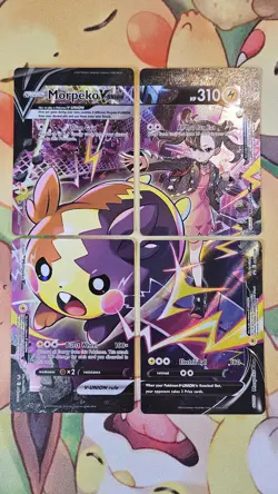 Pokemon Morpeko V-Union 4 Card Set SWSH287 SWSH288 SWSH289 SWSH290 Promo NM - Image 1