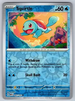 Squirtle 007/165 Common 151 Pokemon Reverse Holo Near Mint - Image 1