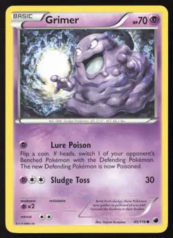 Grimer 45/116 Common Plasma Freeze Pokemon Moderately Played - Image 1