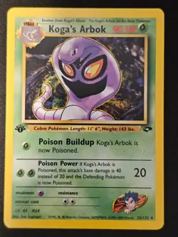Pokemon TCG Koga's Arbok 25 Gym Challenge 1st ed Near Mint (non-holo) - Image 1