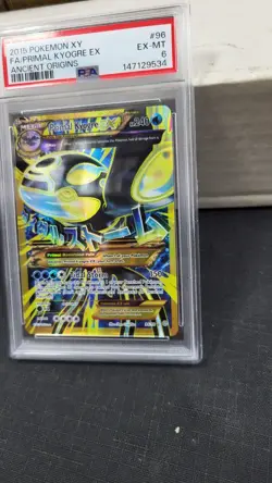 2015 PRIMAL KYOGRE EX FULL ART XY ANCIENT ORIGINS MEGA POKEMON TCG PSA 6 #96/98 - Image 3