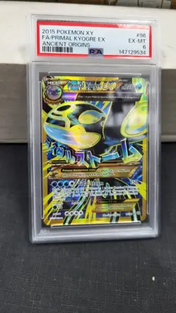 2015 PRIMAL KYOGRE EX FULL ART XY ANCIENT ORIGINS MEGA POKEMON TCG PSA 6 #96/98 - Image 4