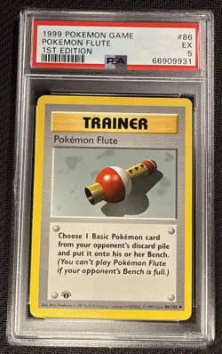 Pokemon Flute Trainer Base Set Shadowless 1st Edition 86/102 PSA 5 1999 - Image 1