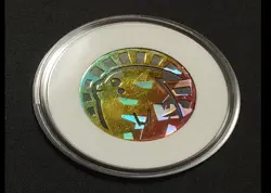 2013 Pokemon TCG Promo Pikachu Rainbow Cracked Ice Holo Coin English Encased - Image 1
