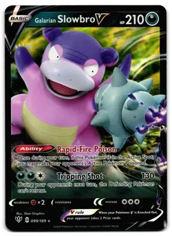 Galarian Slowbro V 099/189 - 🌊 Darkness Ablaze Pokemon TCG Holo Holo 🖤 - LP - Image 1