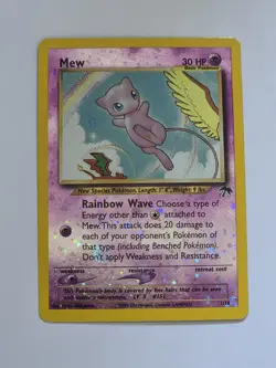 Pokemon Mew Southern Islands Promo 1/18 Reverse Holo Vintage 2001 SwirlS - Image 2