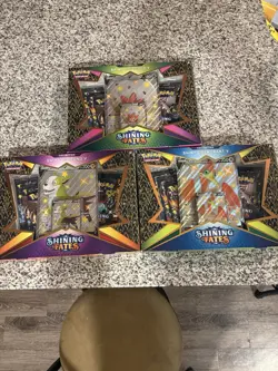 Pokemon Shining Fates Eldegoss V, Boltund V, Cramorant V Boxes. Set of 3 - Image 1