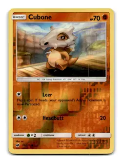 Cubone 52/111 Crimson Invasion Pokemon Reverse Holo ~A14-20 - Image 1