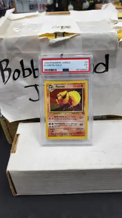 1999 FLAREON HOLO RARE JUNGLE POKEMON TCG PSA 5 EX EXCELLENT #3/64 - Image 1