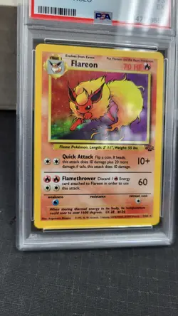 1999 FLAREON HOLO RARE JUNGLE POKEMON TCG PSA 5 EX EXCELLENT #3/64 - Image 4