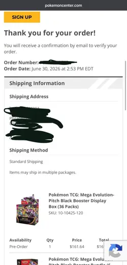 *PRE-SALE* Pokemon Center Pitch Black Booster Box Order Confirmed July 07/17 📦✅ - Image 2